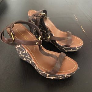 Ralph Lauren giraffe print wedges